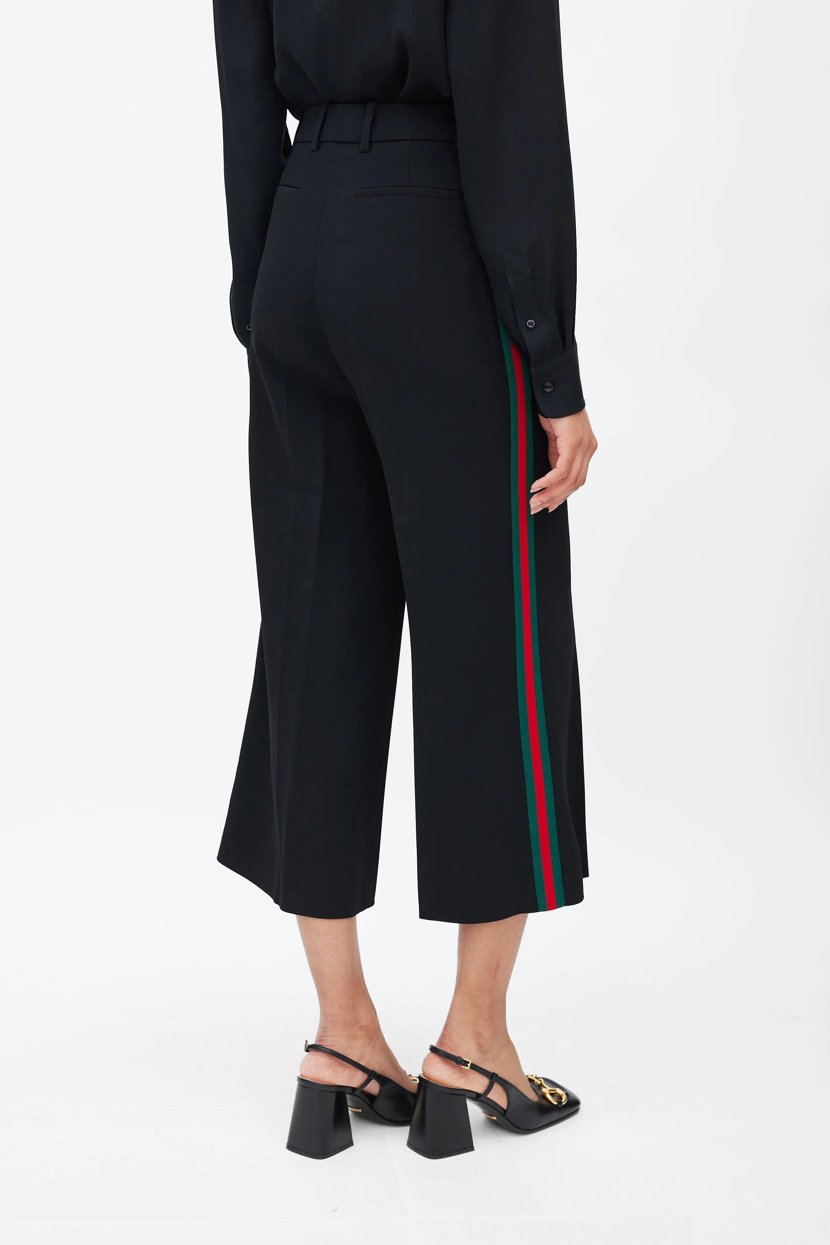 Black Signature Web Wide Leg Trouser