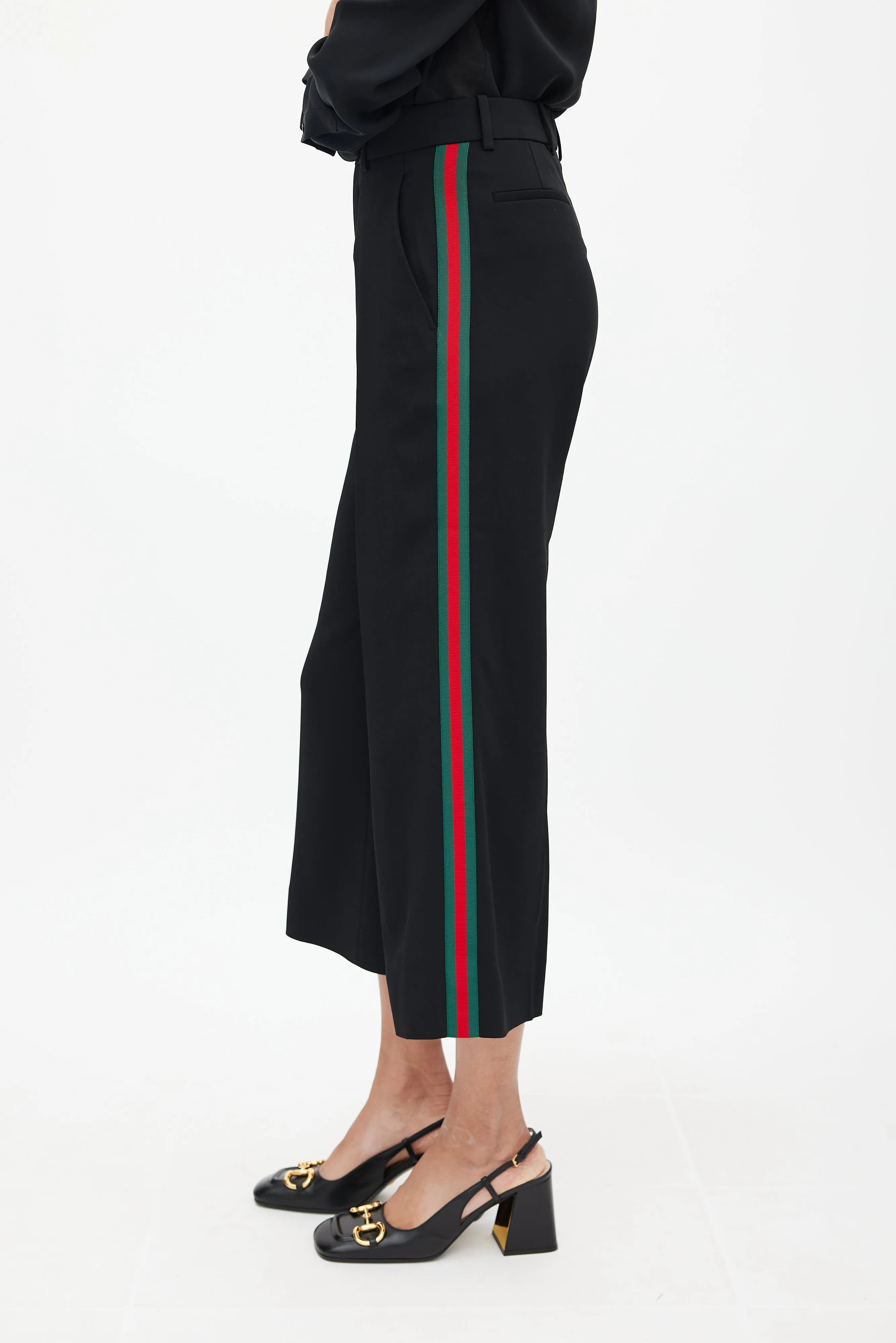 Black Signature Web Wide Leg Trouser