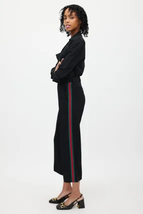 Black Signature Web Wide Leg Trouser