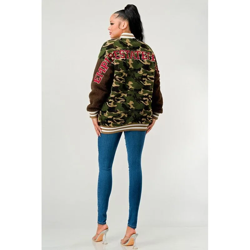Camo Letterman Jacket