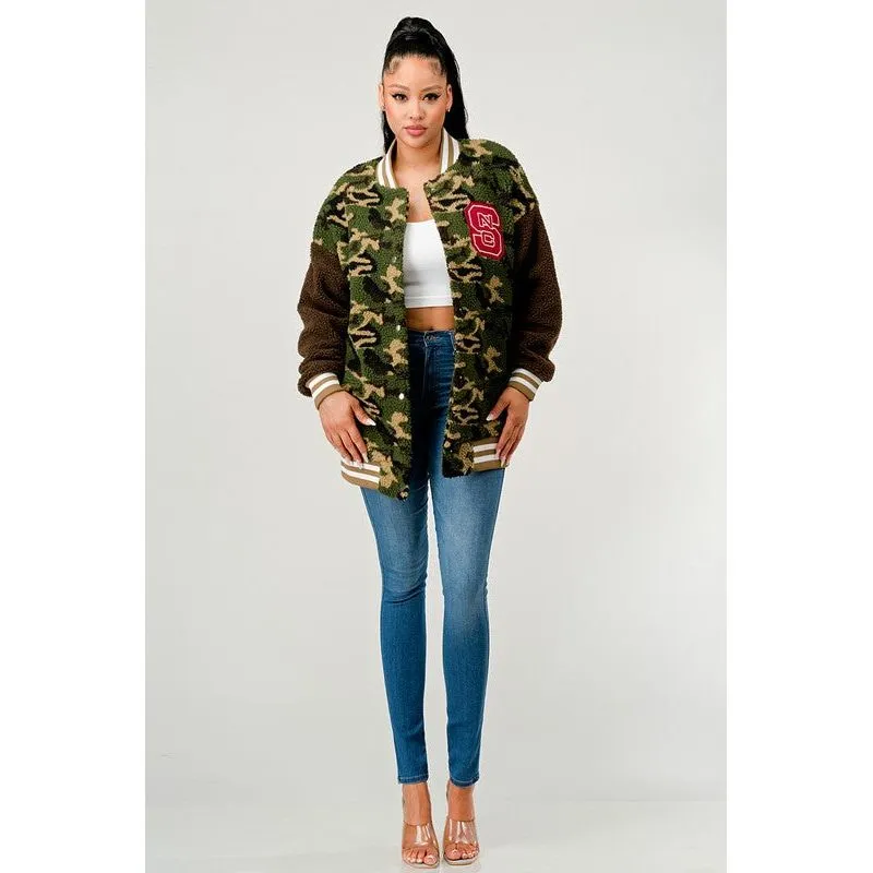 Camo Letterman Jacket