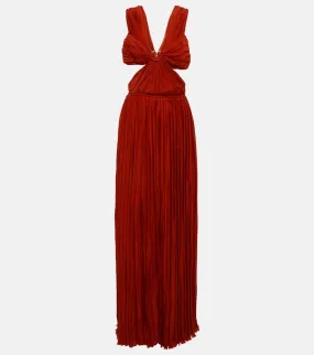 Chloe Cutout pleated silk chiffon gown