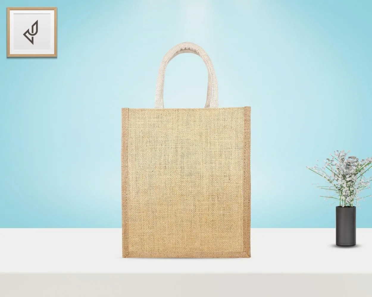 Designer Jute Lunch Bag - Mesmerizing and Pleasant Little Handcrafted Bird with Zipper (10 x 5 x 12 inches)