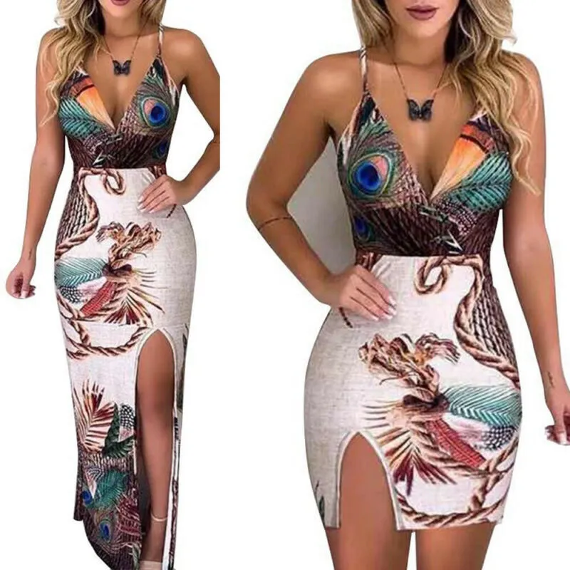 Elegant Sling V Neck Dress