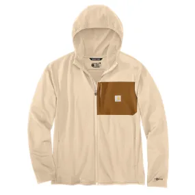 Force Relaxed Fit Full-Zip Long-Sleeve Hooded T-Shirt - A16-Oat Milk | Carhartt 106625