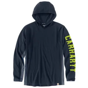 Force Relaxed Fit Midweight Long-Sleeve Logo Graphic Hooded T-Shirt - I26-Navy | Carhartt 106654