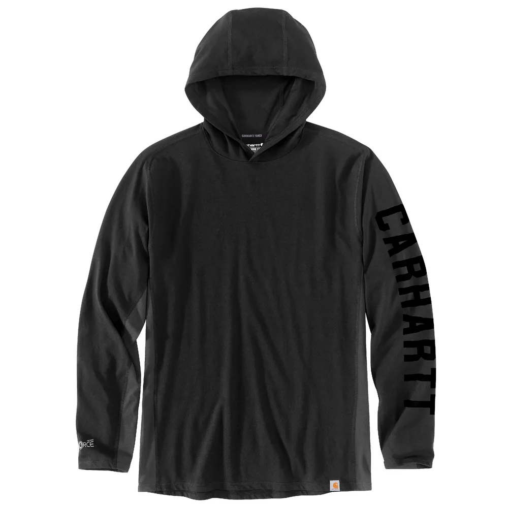Force Relaxed Fit Midweight Long-Sleeve Logo Graphic Hooded T-Shirt - N04-Black | Carhartt 106654