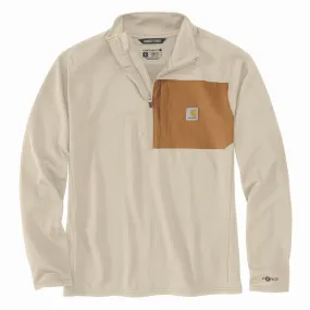 Force Relaxed Fit Mock Neck Half-Zip T-Shirt - A16-Oat Milk | Carhartt 106423