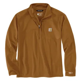 Force Relaxed Fit Mock Neck Half-Zip T-Shirt - BRN-Carhartt Brown | Carhartt 106423