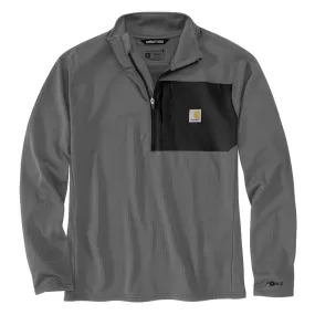Force Relaxed Fit Mock Neck Half-Zip T-Shirt - STL-Steel | Carhartt 106423