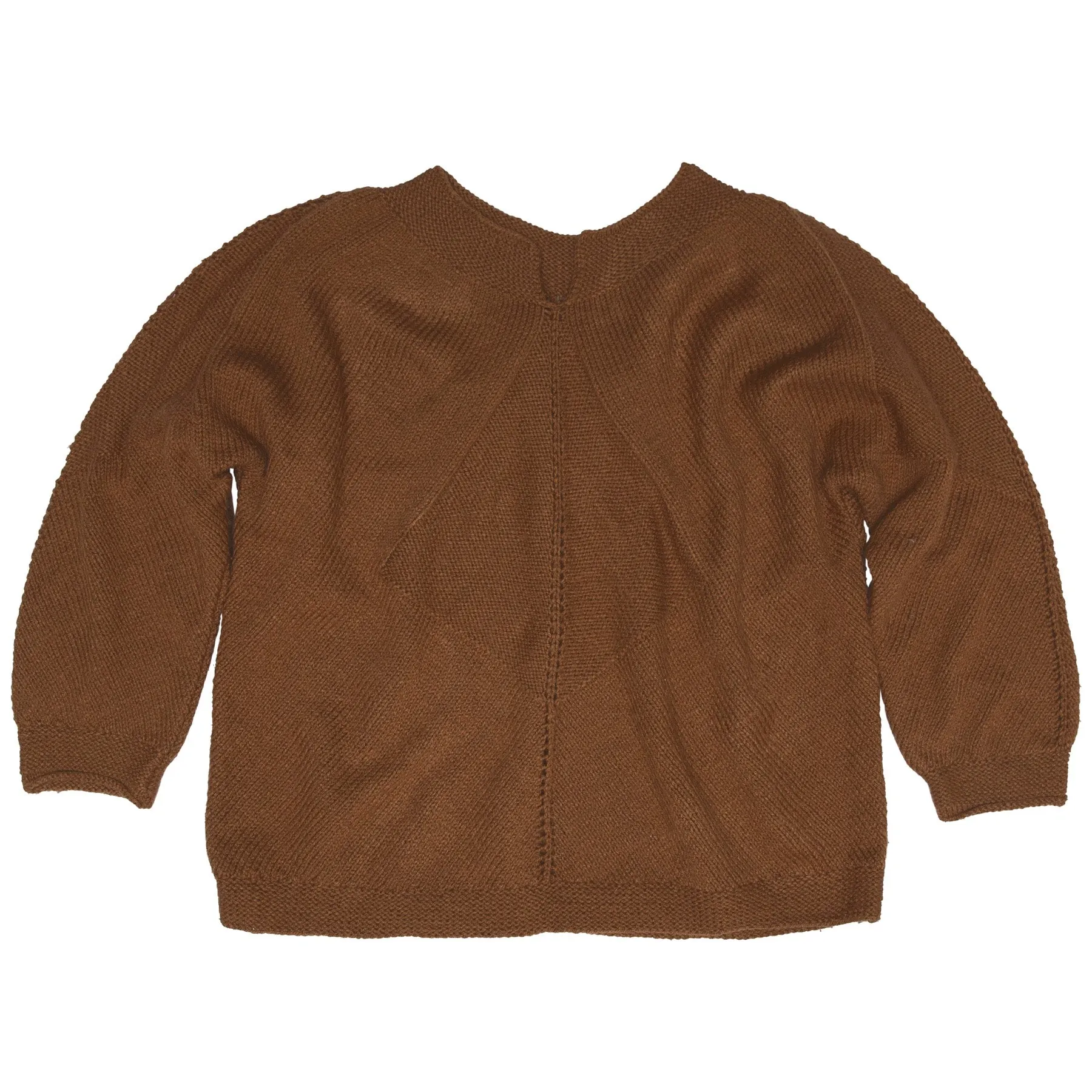 Geometric Raised Seam Reverse Stockinette Wool Jumper