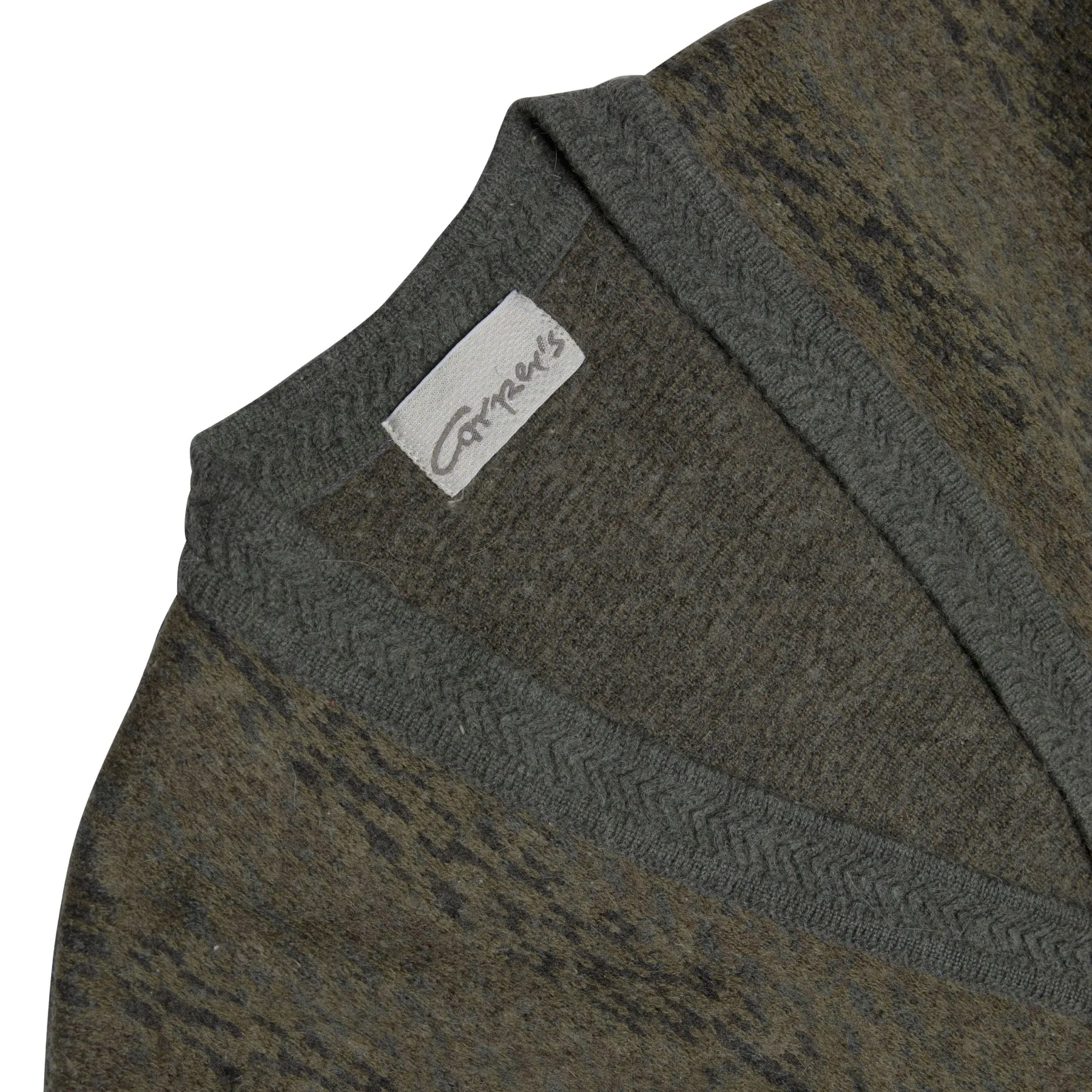 Herringbone Rib Brushed Alpaca Wool Cardigan