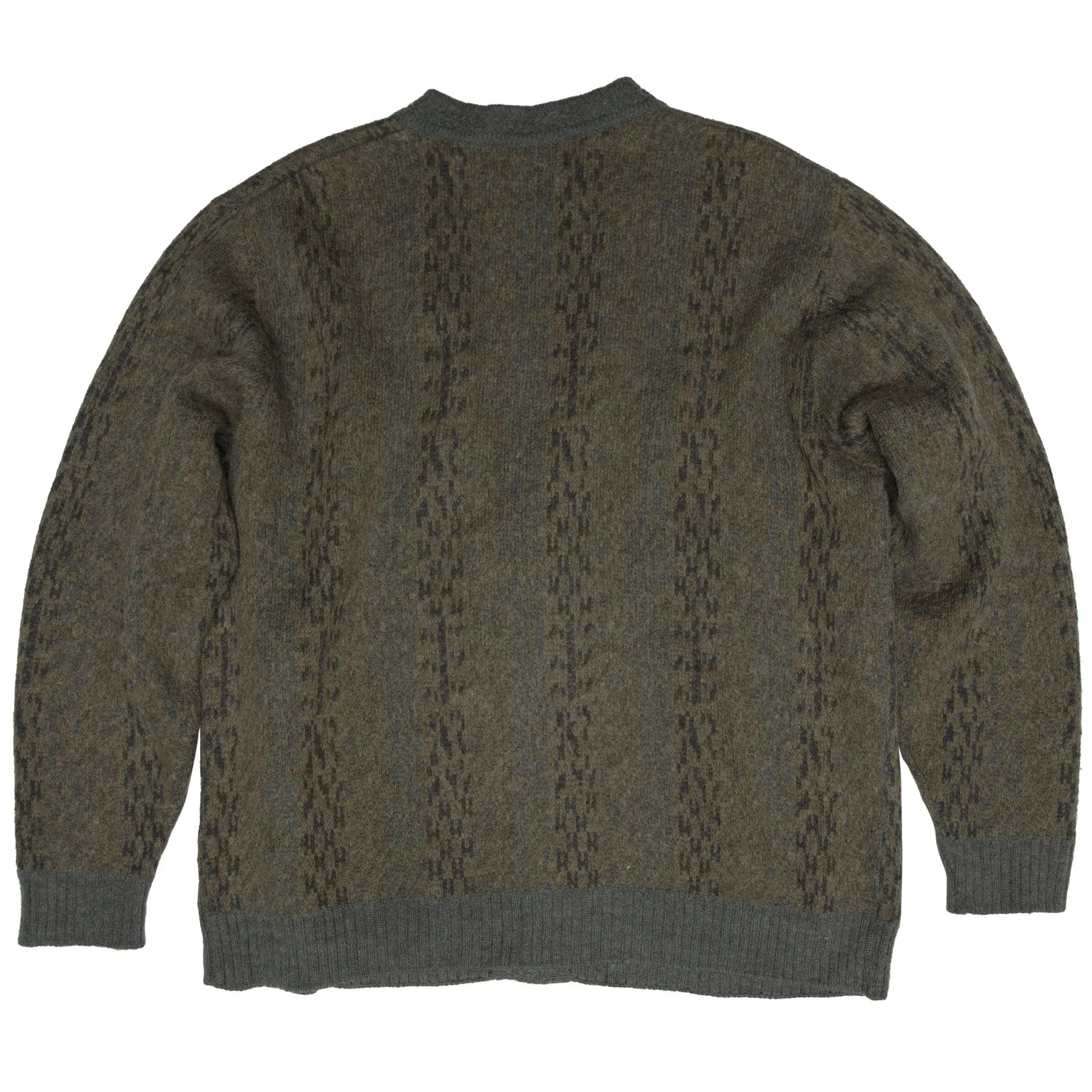 Herringbone Rib Brushed Alpaca Wool Cardigan