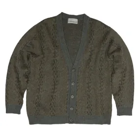 Herringbone Rib Brushed Alpaca Wool Cardigan