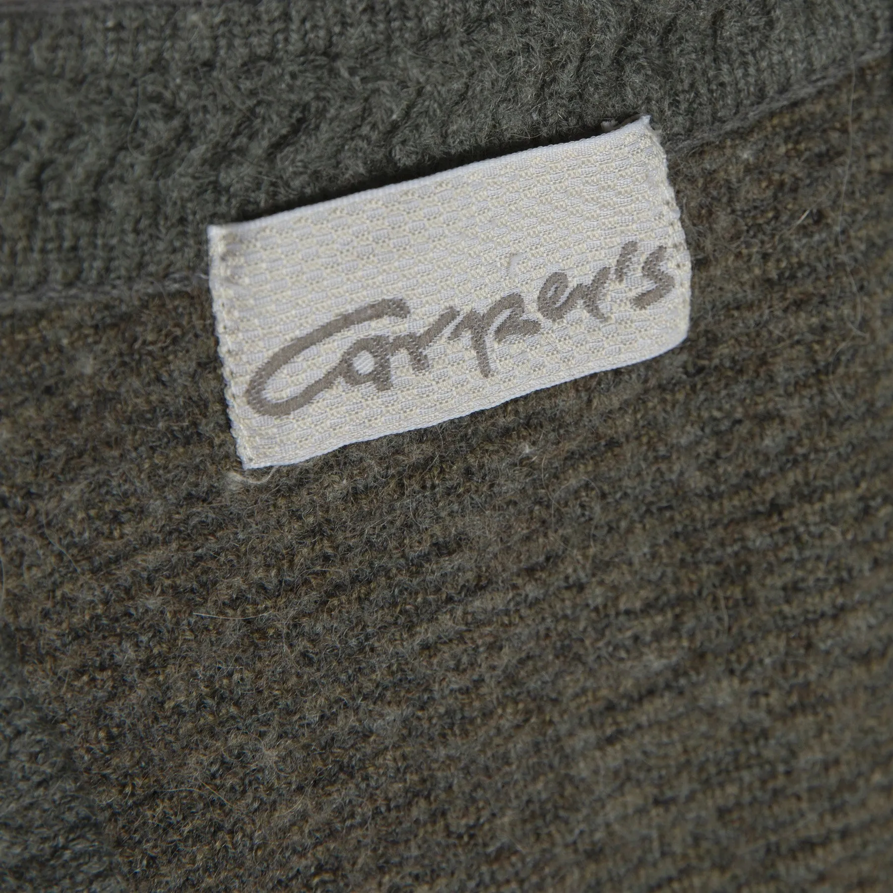Herringbone Rib Brushed Alpaca Wool Cardigan