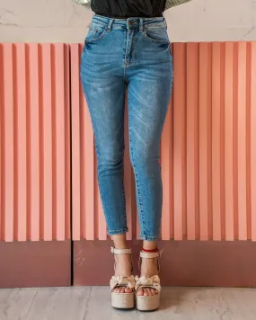 Jeans Push-Up Vintage-Inspired Classic 5 Pocket Ankle Skinny