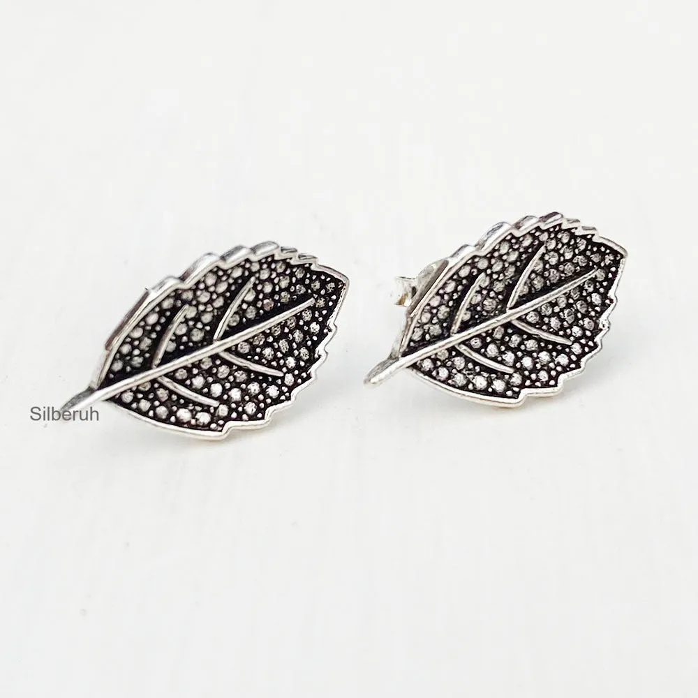 Leaf Silver Stud