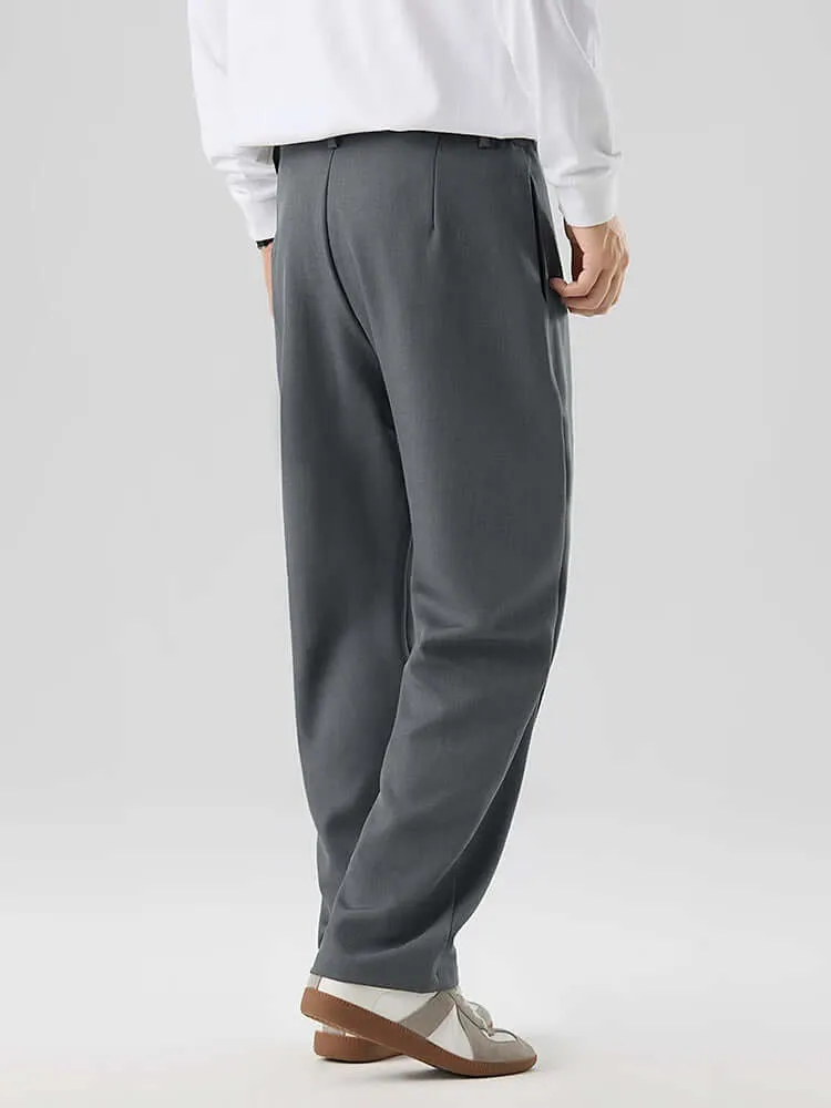 Men's Wide Leg Pleated Trousers: Comfortable & Stylish