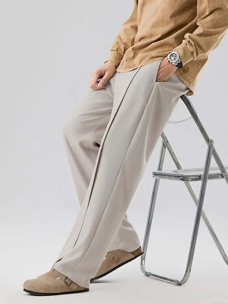 Men's Wide Leg Pleated Trousers: Comfortable & Stylish