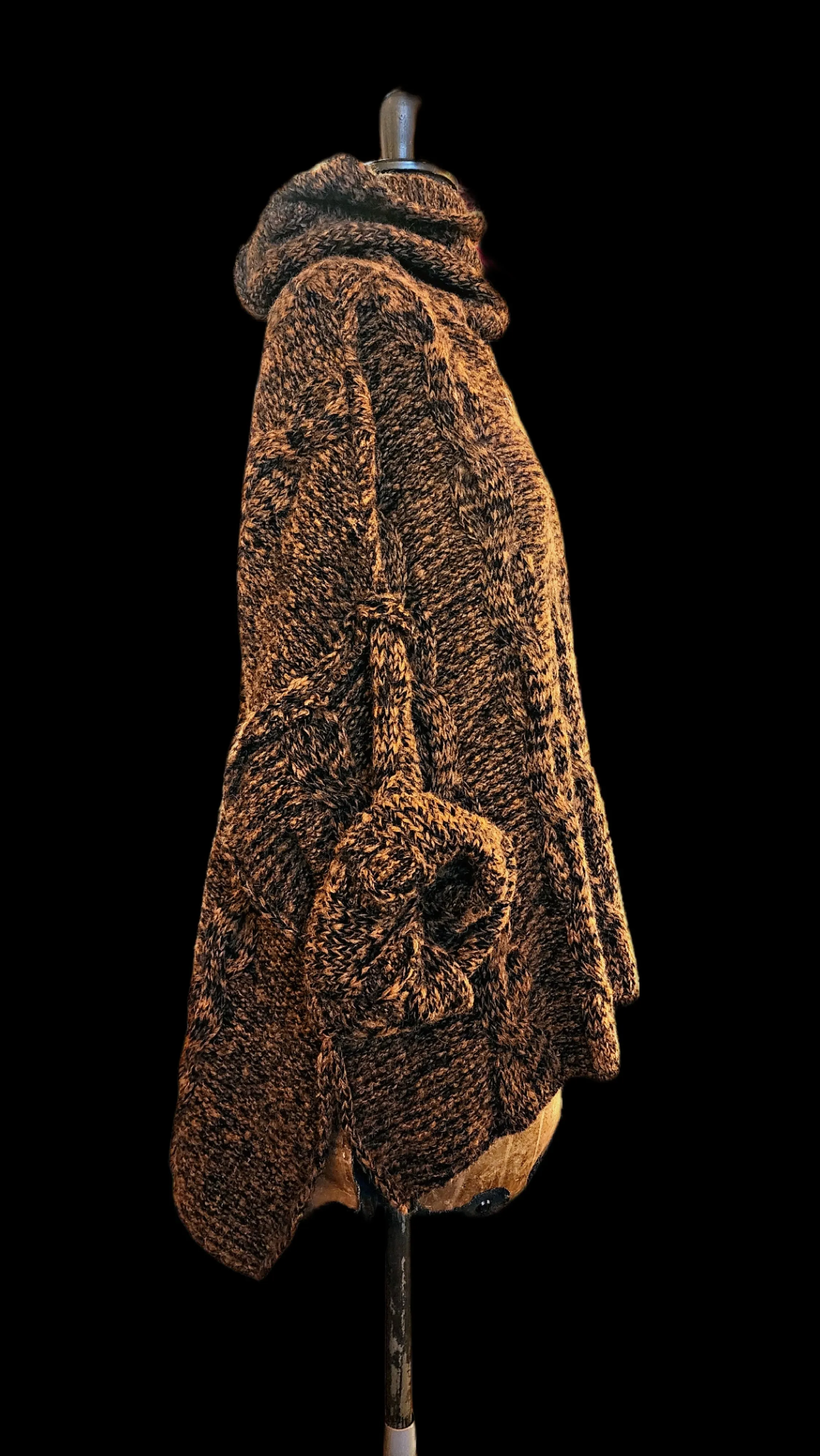Oversize cable knit sweater (Alpaca) - Tortoiseshell