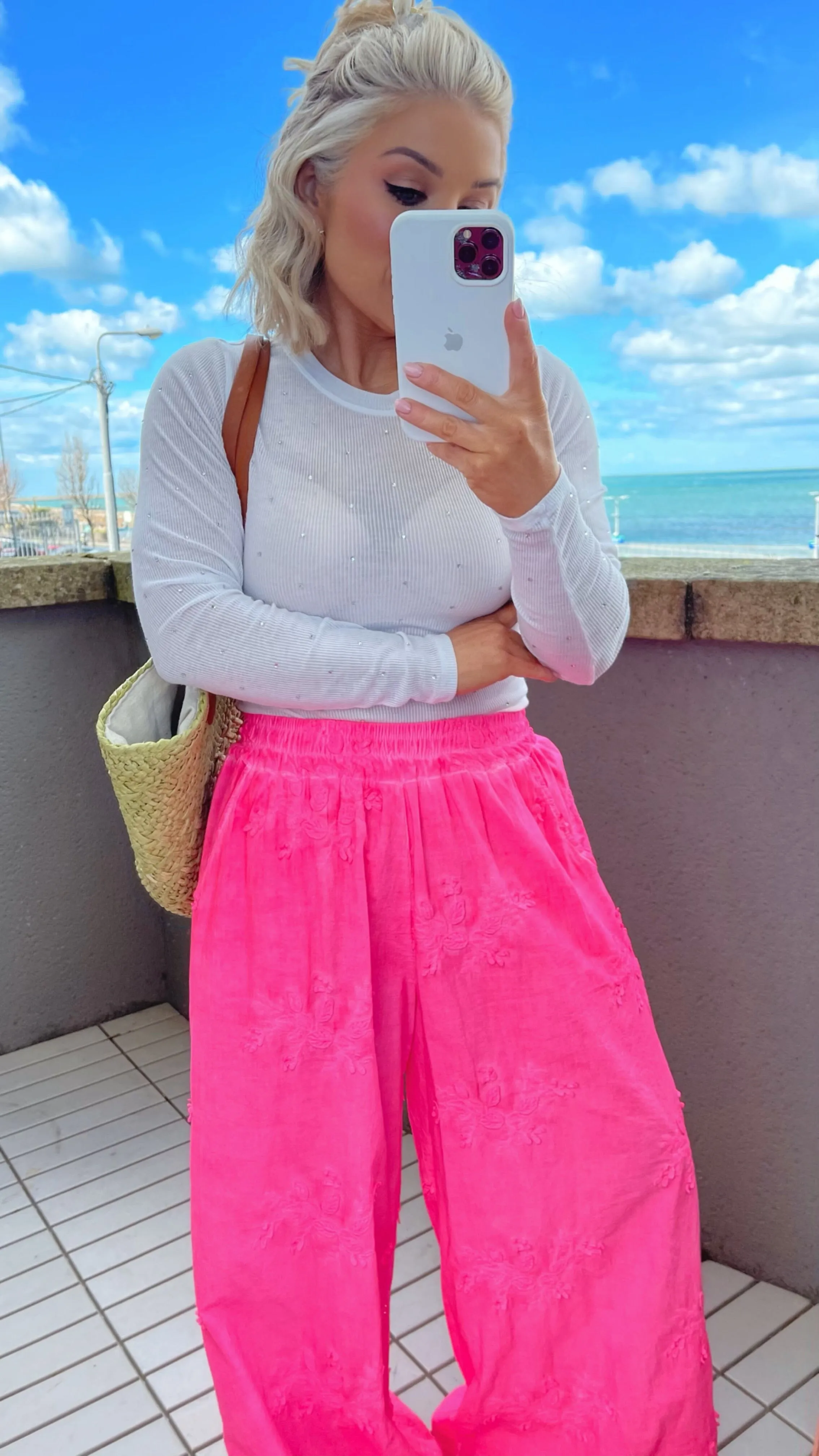 PINK SANDS PALAZZO TROUSERS