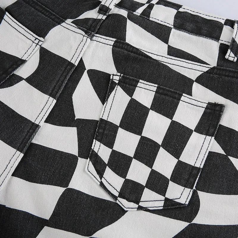 PRINT BLACK TROUSERS