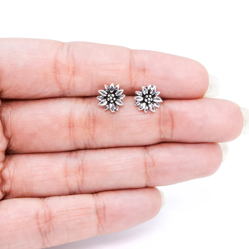 Silver Flower Stud