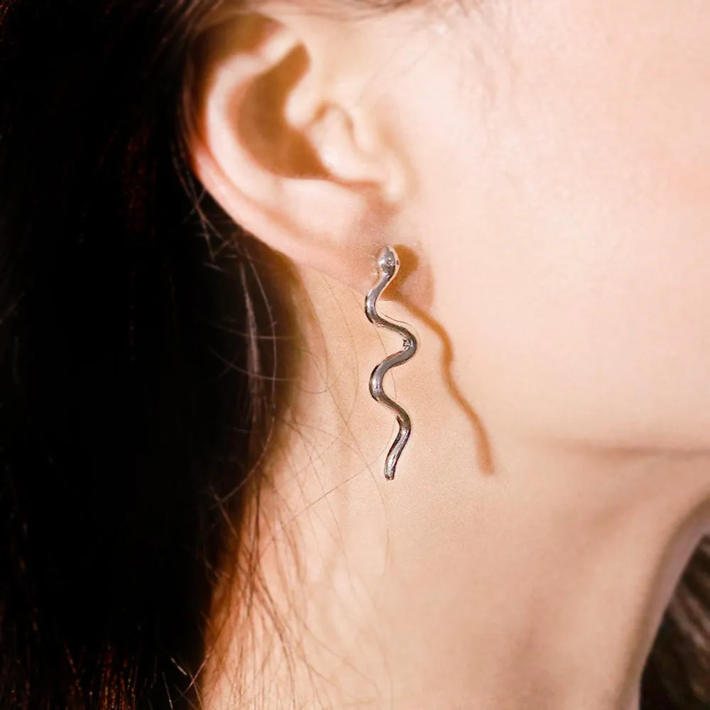 Snake Silver Earring