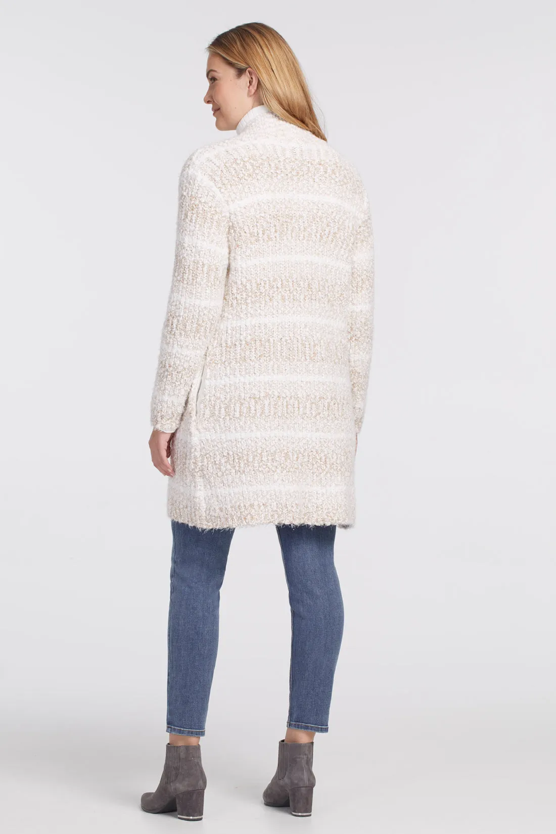 TR4646O Long Striped Eyelash Sweater