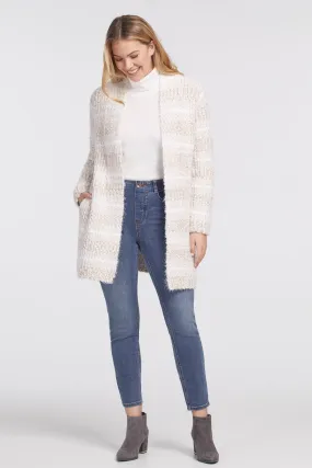 TR4646O Long Striped Eyelash Sweater