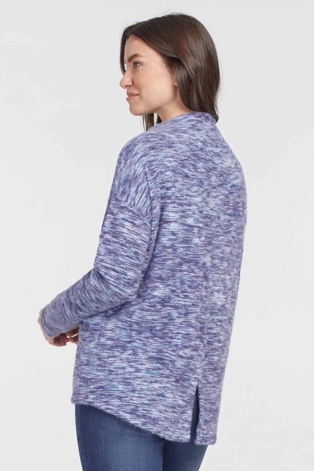 TR4660O Mock Neck Top w/ Back Slit