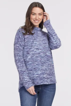 TR4660O Mock Neck Top w/ Back Slit