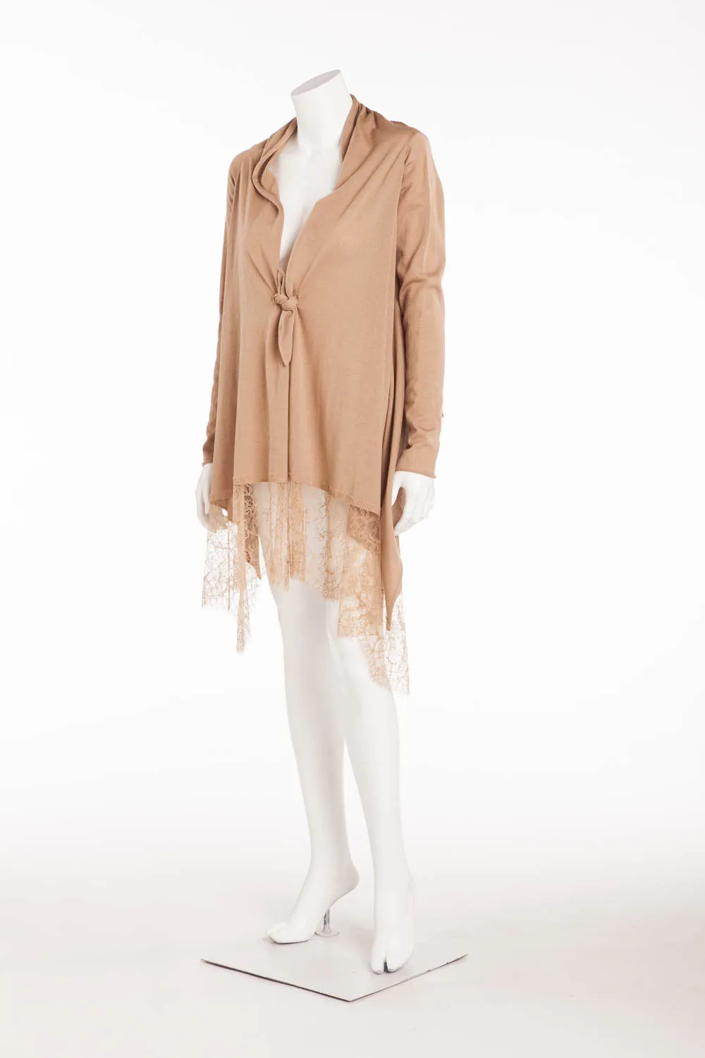 Valentino  -  Lace -trimmed wool-blend  Cardigan with  - L