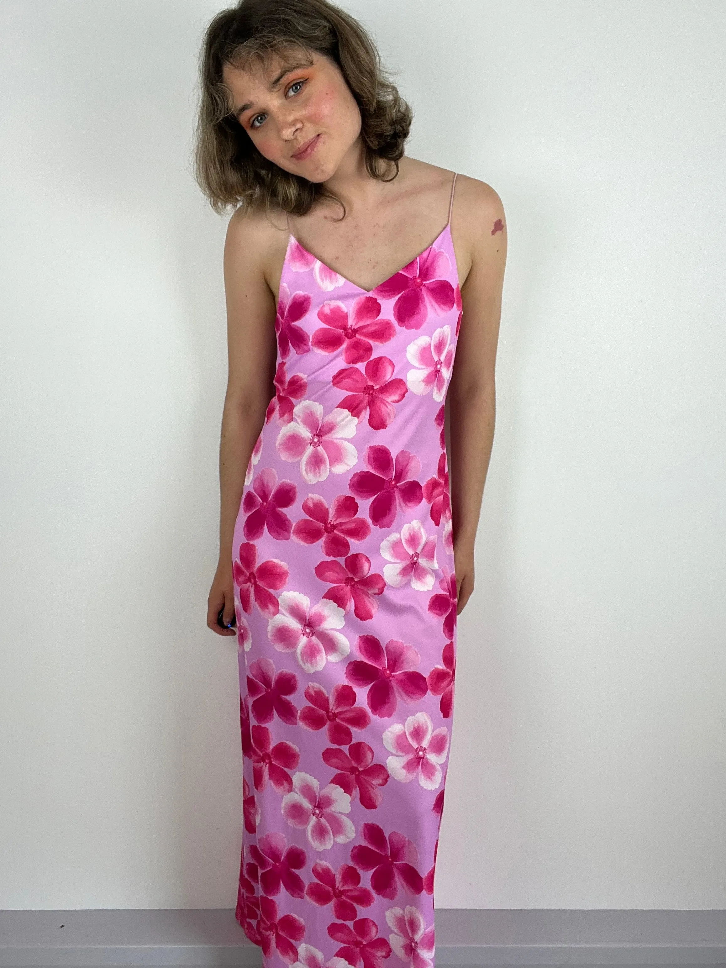 Vintage Maxi Floral Pink Dress