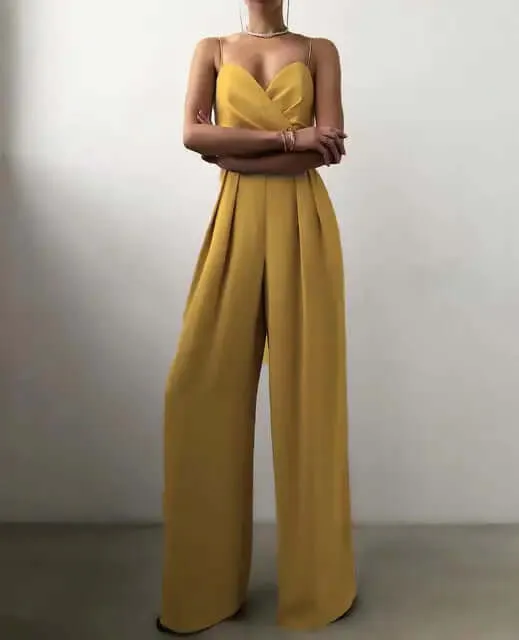 Women's Elegant Sleeveless Wide-Leg Jumpsuit